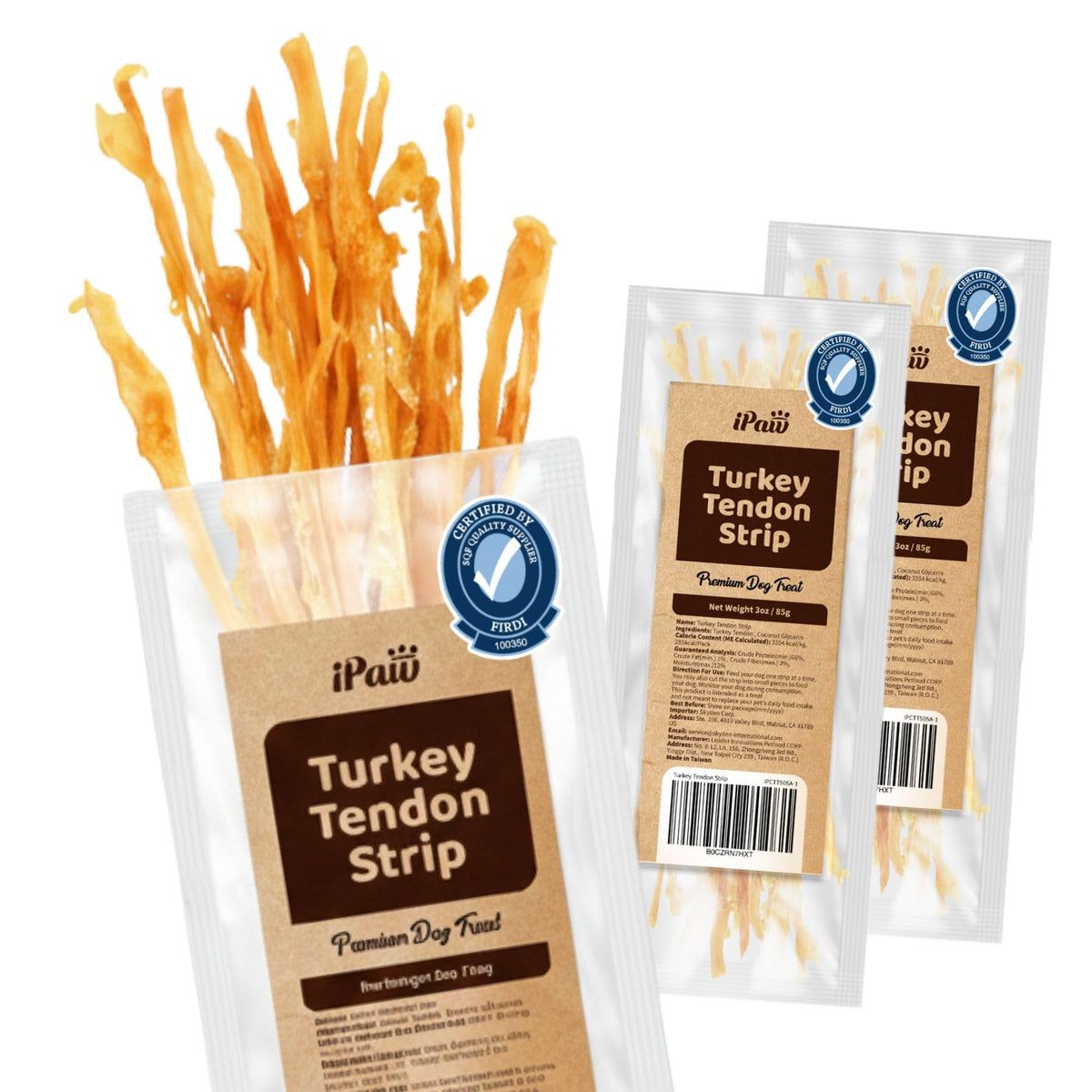 iPaw Turkey Tendon for Dogs Value Pack, All Natural Human Grade Puppy Chew