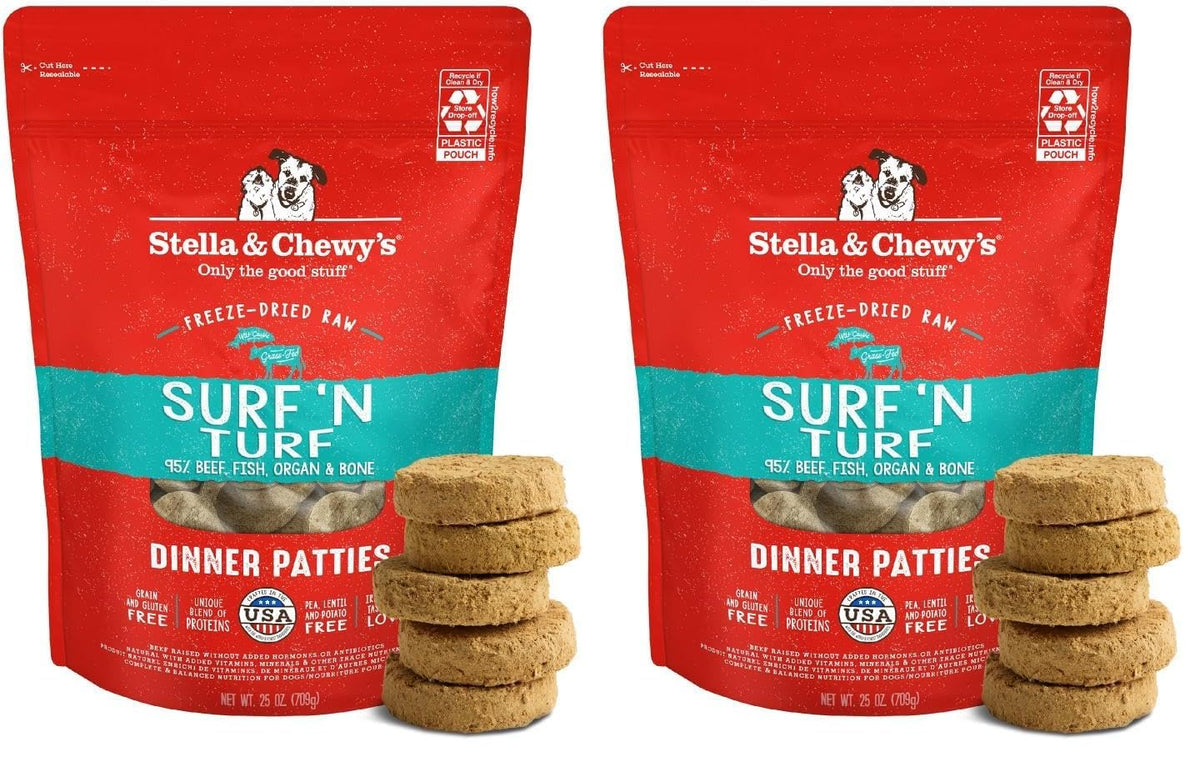 Stella & Chewy's Freeze-Dried Raw Dinner Patties - Beef Recipe - High Protein Grain-Free Puppy & Dog Food - Perfect For Picky Eaters - 25 oz