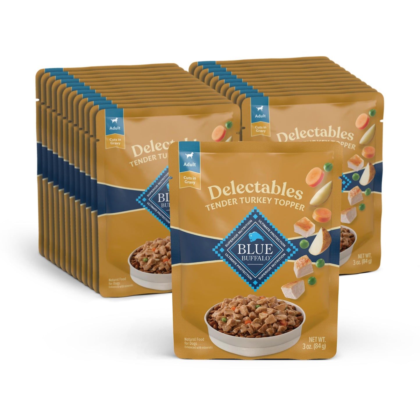 Blue Buffalo Delectables Variety Pack Dog Food Topper, 3 oz, 24 ct