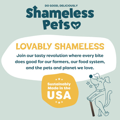 Shameless Pets Blueberry & Mint Dental Chews for Dogs, 8 Chews - Natural Dog Teeth Cleaning Treats with Fresh Breath Benefits | Grain-Free Dental Sticks for Small, Medium & Large Dogs (Pack of 6)