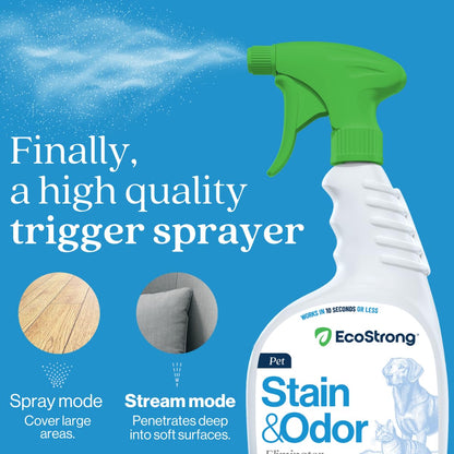 Eco Strong Pet Stain and Odor Remover - Pet Odor Eliminator, Urine Destroyer for Dogs, Pet Urine Enzyme Cleaner | Santel Woods - 128 oz