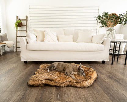 PAW BRANDS PupRug Orthopedic Memory Foam Dog Bed, White/Brown, 50x30