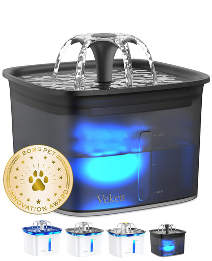 Veken Innovation Award Winner 95oz/2.8L Cat Water Fountain, C1 Classic