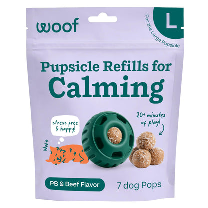 WOOF Pupsicle Refill Pops for Calming - Long-Lasting Refills for The Pupsicle Toy to Promote Calm - Calming Dog Treats - Magnesium for Dogs- XL Pops - 5 Count - 3 Pack