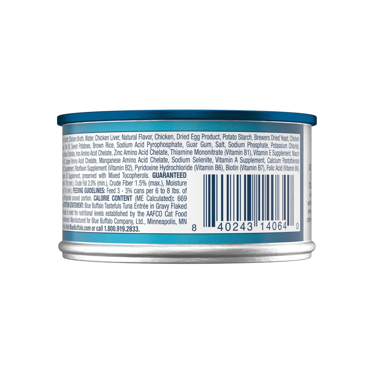 Blue Buffalo Tastefuls Wet Cat Food, Made with Natural Ingredients, Tuna and Chicken Flaked Entrées in Gravy, 3oz Cans, 4-Count Variety Pack Trial Size