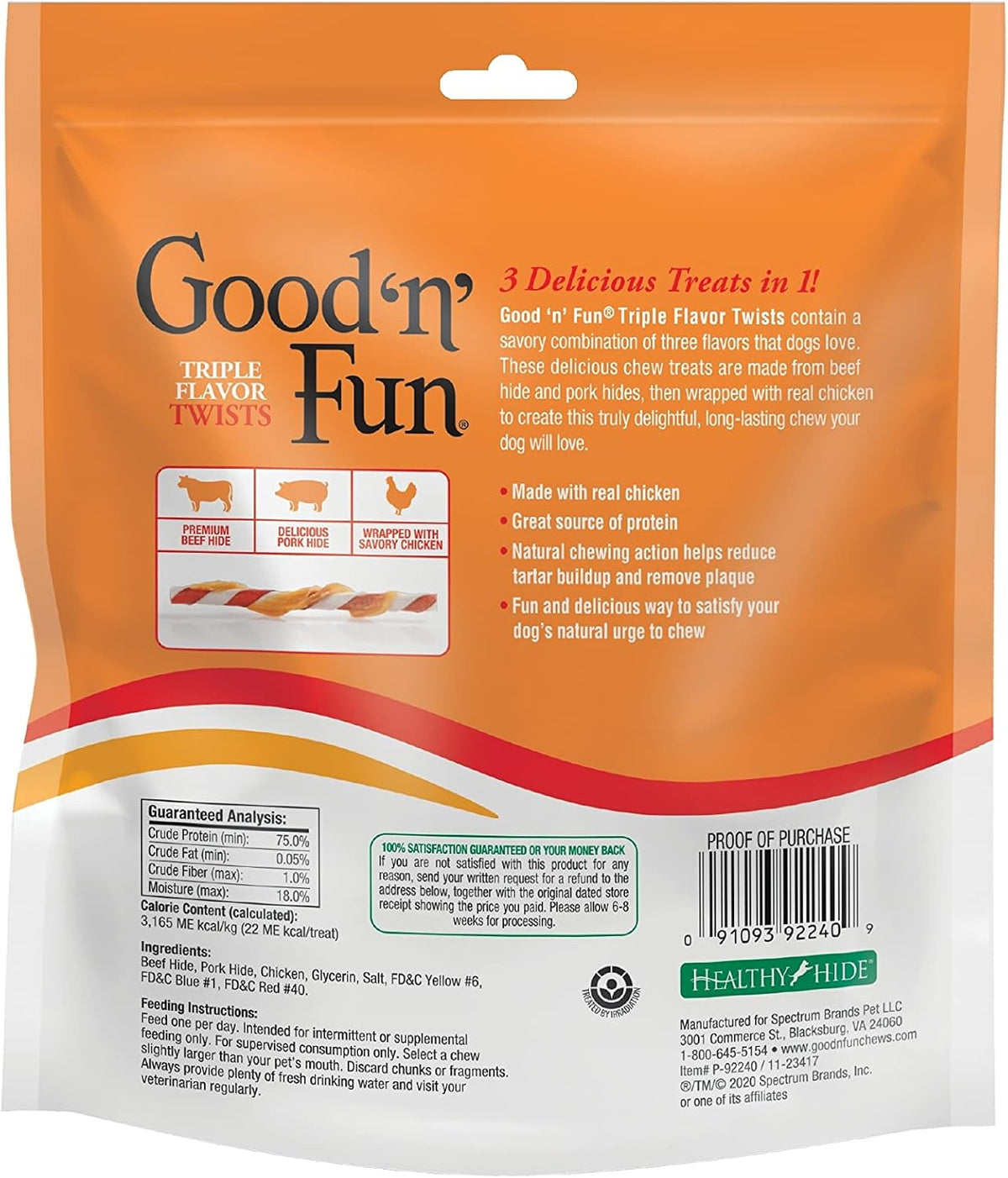 Good 'n' Fun Twists Long-Lasting Dog Treat, 35 Count (12 Pack)