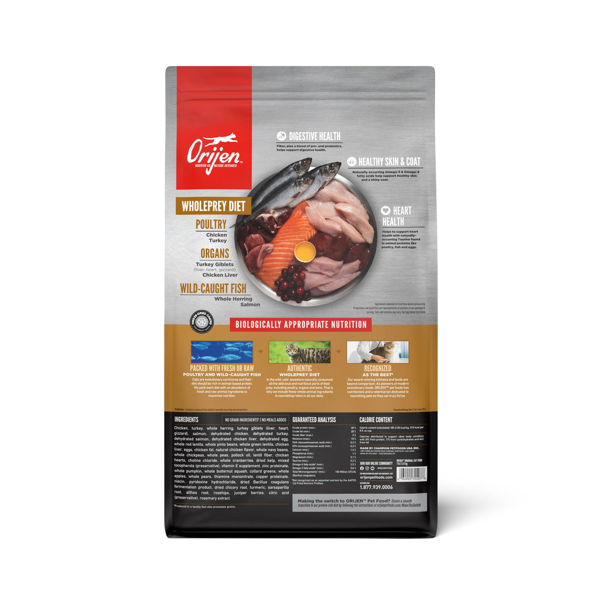 ORIJEN Fit & Trim Grain Free WHOLEPREY Dry Cat Food 4lb Bag