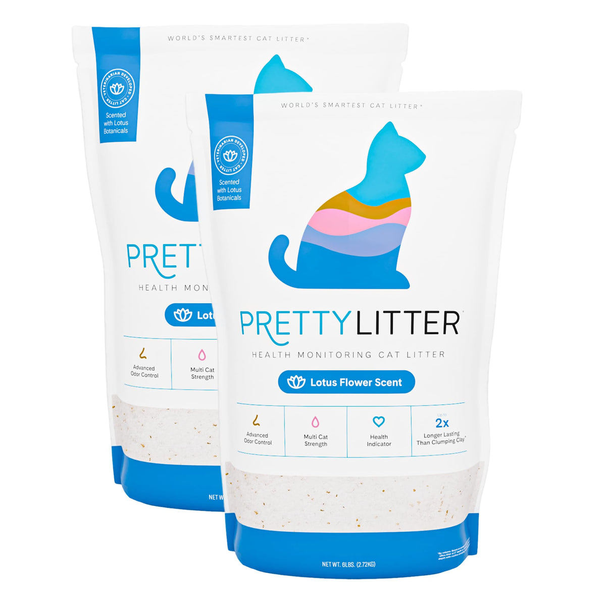 PrettyLitter Health Monitoring Cat Litter, Unscented, 4-Pack, 6 lb. Bags
