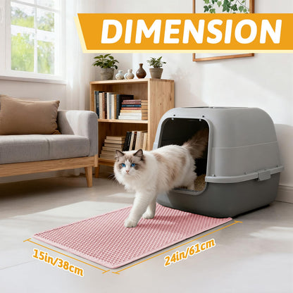 Pieviev Litter Mat, Double-Layer Waterproof Trapping Mat, 24" x 15" Black
