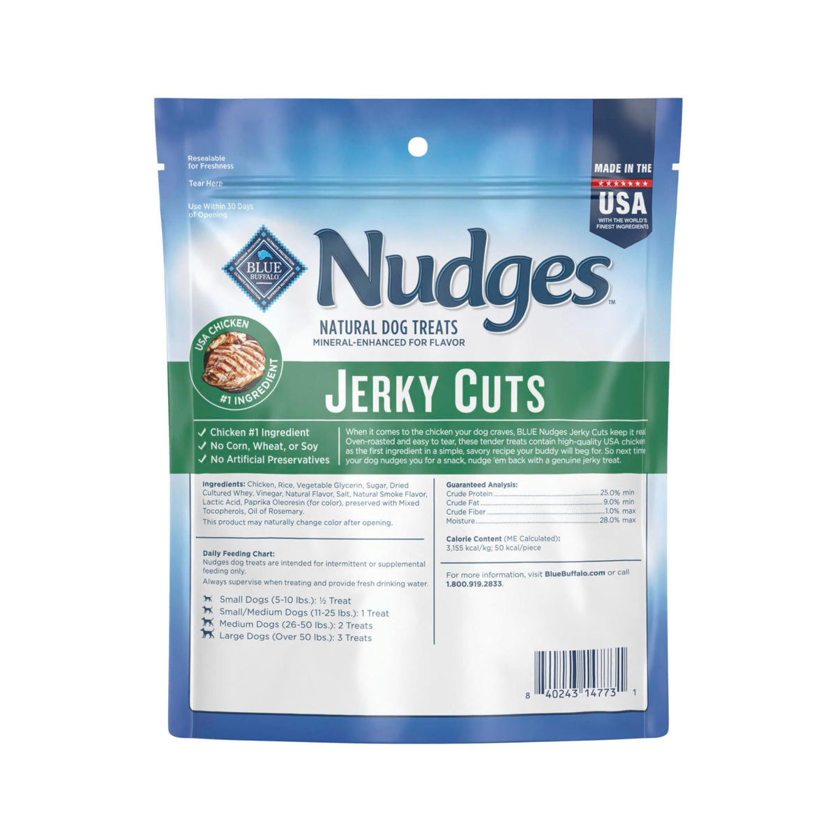 Blue Buffalo Nudges Jerky Cuts Chicken Dog Treats, 16 oz