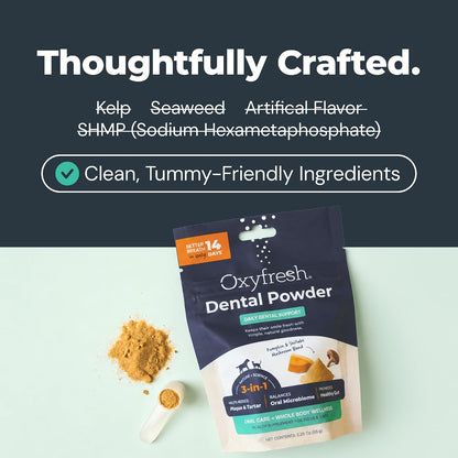 Oxyfresh Pro Dental Powder for Dogs & Cats – Teeth Cleaning Plaque Off
