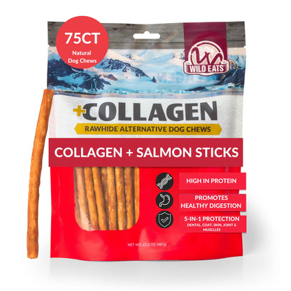 Wild Eats Real Duck Collagen Bully Sticks for Dogs, 25 Pack, Rawhide Free