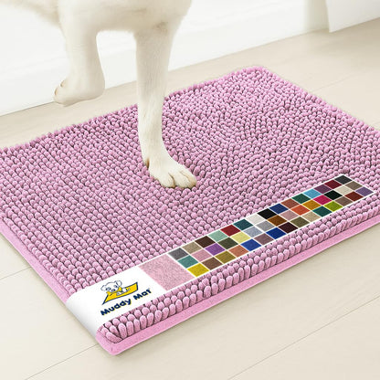 Muddy Mat® | Super Water Absorbent Door Mat Indoor, Microfiber Quick Dry Chenille Entryway Rug, Slip Resistant Front Door Mat, Indoor Mats for Entryway, Machine Washable Pet Rug, Beige 24"x36"