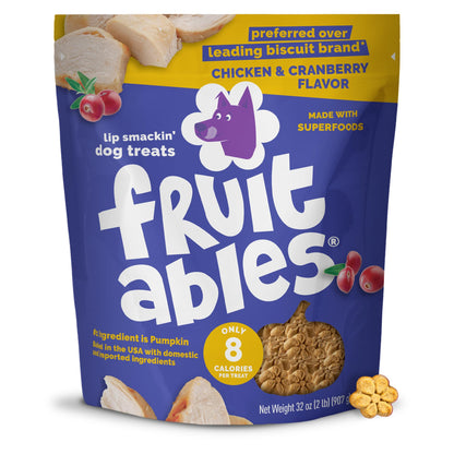 Fruitables Baked Dog Treats, Low Calorie Treats, Pumpkin & Blueberry, 12oz
