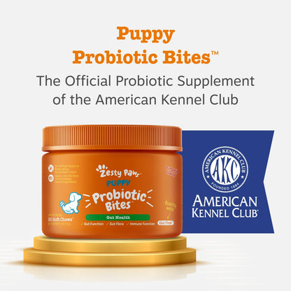 Zesty Paws Probiotics for Dogs, Digestive Enzymes Gut Flora, Digestive Health, Diarrhea & Bowel Support, DE111, Dog Probiotics Soft Chew for Pet Immune System, Chicken, 50 Ct