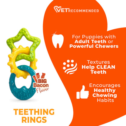 Nylabone New Puppy Starter Kit, Puppy Teething Toys, 3 Pack, Blue