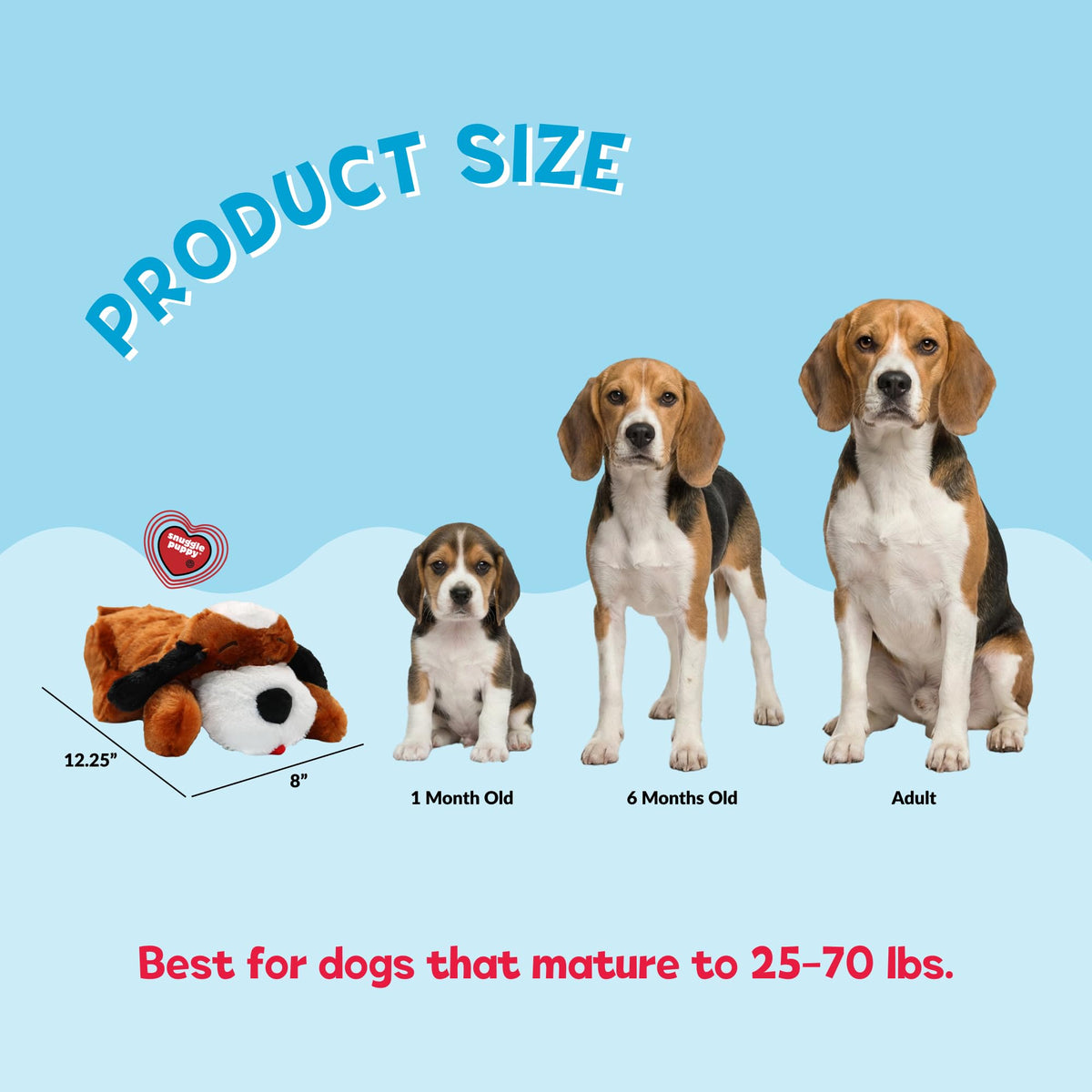 Snuggle Puppy Heartbeat Toy, Calming Comfort, Medium Breeds - Biscuit