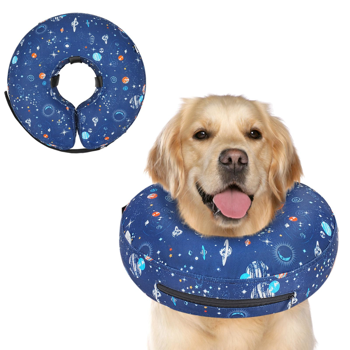 Supet Inflatable Dog Cone Collar for Small Dogs Puppies Cats, Soft Dog Cone Alternative After Surgery for Puppies Cats to Stop Licking