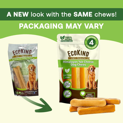 EcoKind Yak Cheese Himalayan Dog Chews, Yak Chews for Large Dogs, 5 Bones