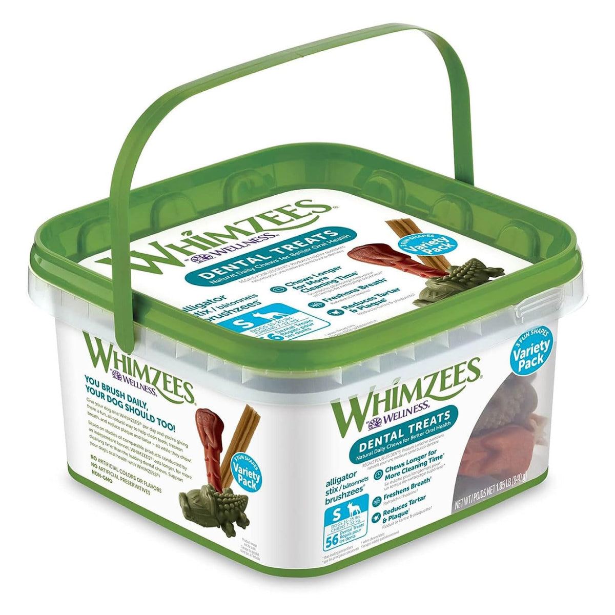 Wellness WHIMZEES Value Pack Natural Dog Dental Treat, Chews, Freshens Breath, Large Size, 50.9 oz Box, 24 Count
