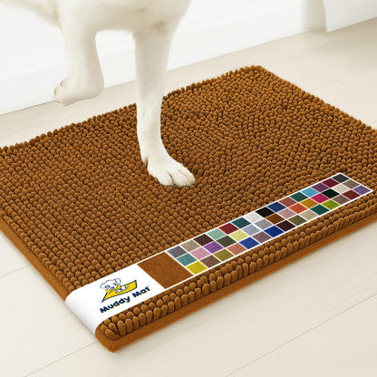Muddy Mat® | Super Water Absorbent Door Mat Indoor, Microfiber Quick Dry Chenille Entryway Rug, Slip Resistant Front Door Mat, Indoor Mats for Entryway, Machine Washable Pet Rug, Beige 24"x36"