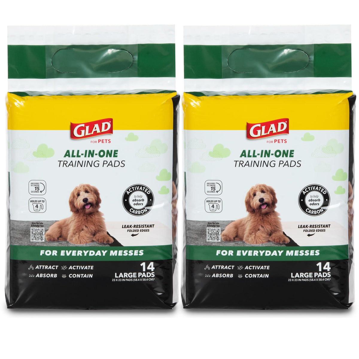 Glad for Pets Activated Carbon Disposable Dog Training Pads, 100 Count