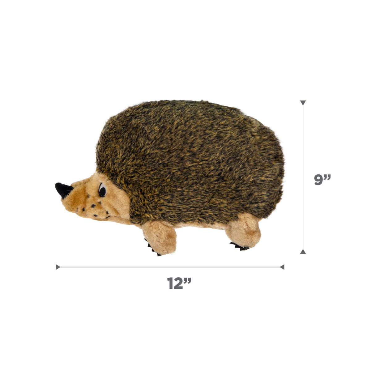 Outward Hound Hedgehogz Plush Dog Toy, Squeaks & Grunts, Medium, 9" x 6.5"
