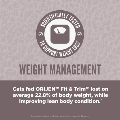 ORIJEN Fit & Trim Grain Free WHOLEPREY Dry Cat Food 4lb Bag