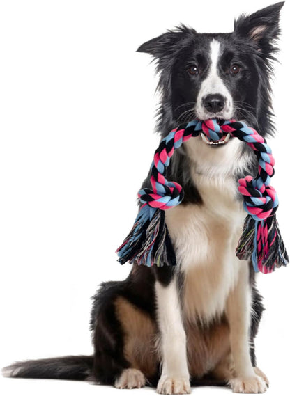 SHARLOVY Large Tough Chew Toys for Aggressive Chewers, 9 Pack Dog Rope Toys
