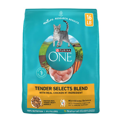 Purina ONE Tender Selects Dry Cat Food, Chicken, 7 lb Bag