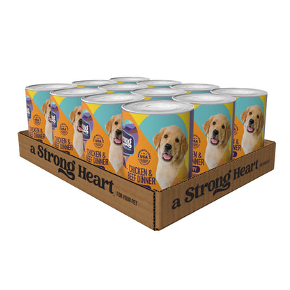 A Strong Heart Chopped Dog Food, Real Beef Dinner, 13.2oz Cans, 12pk