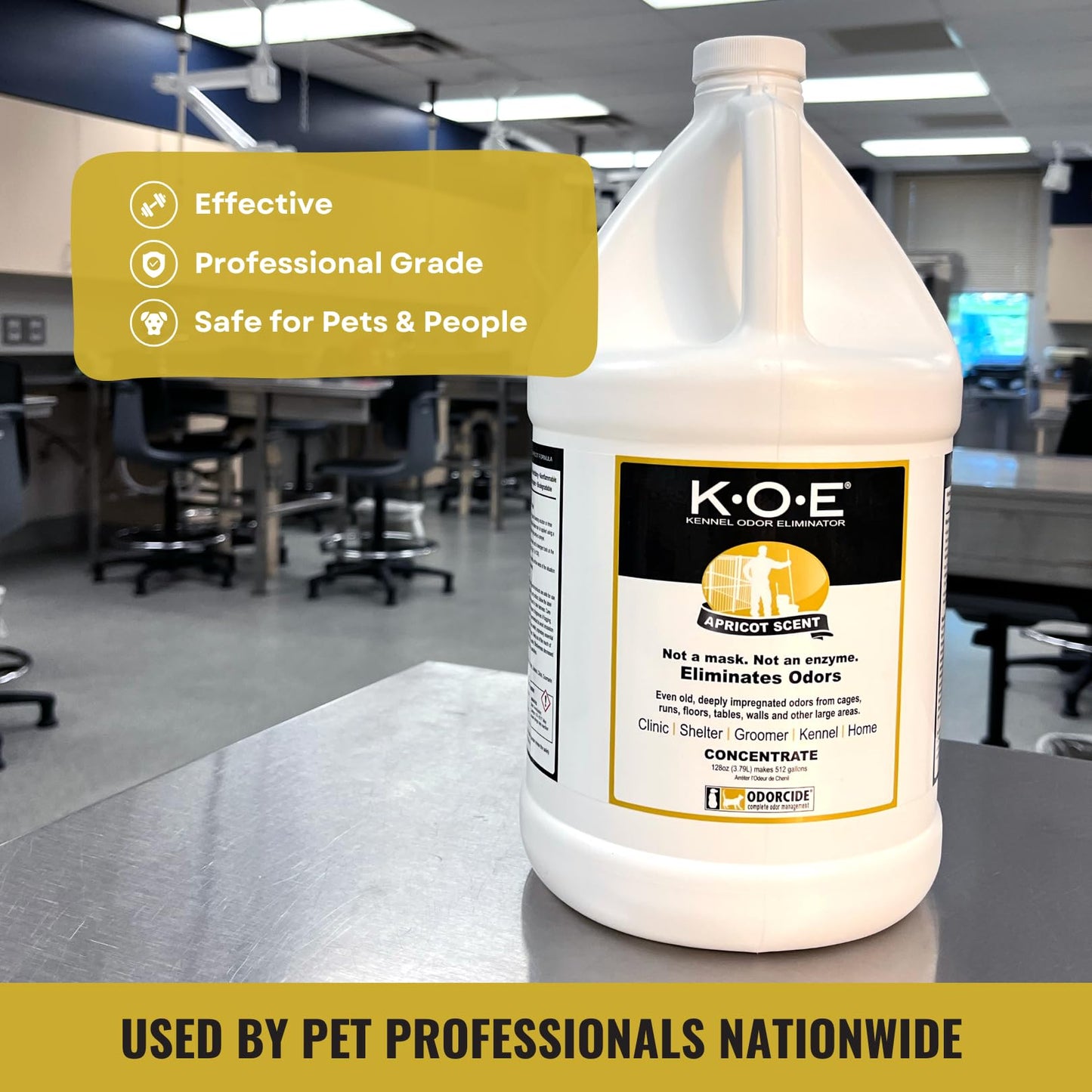 Odorcide K.O.E Kennel Odor Eliminator Concentrate, Fresh Scent, 16 oz - Non-Enzymatic Formula for Cages, Runs, Home and Kennel Use