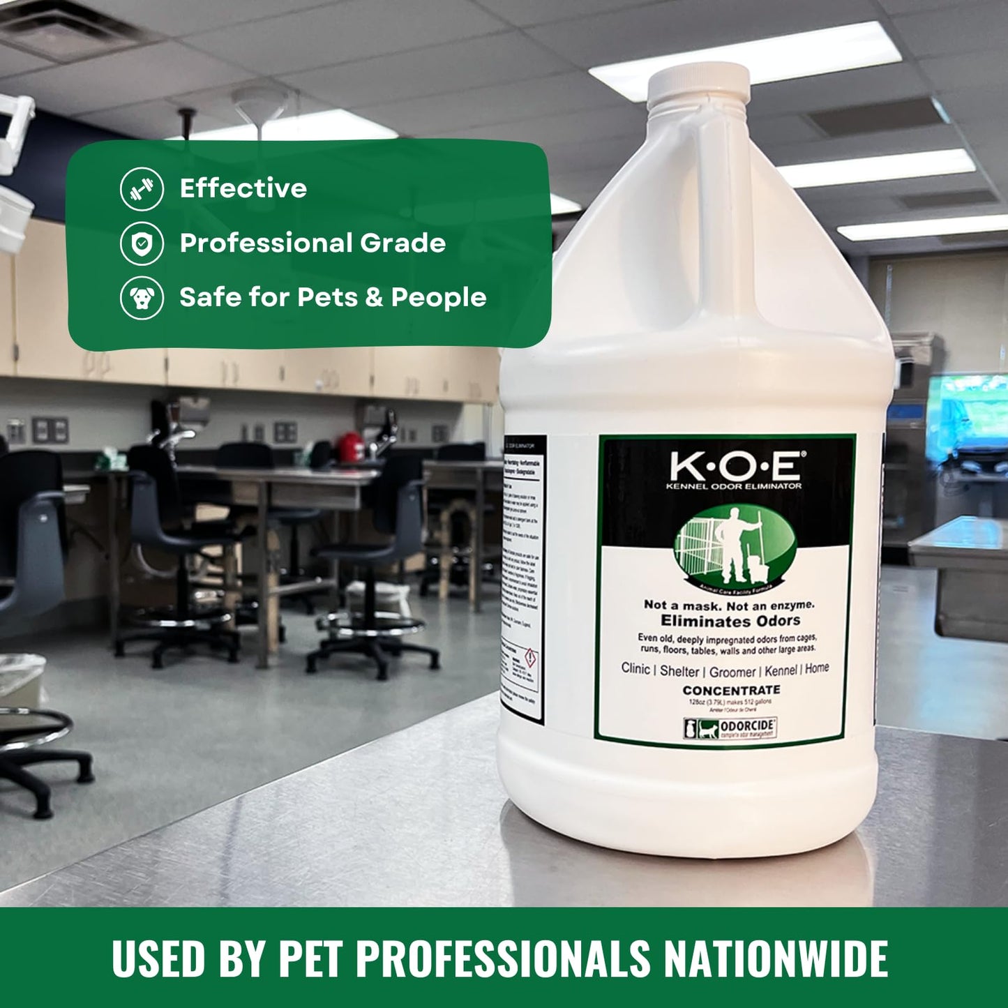 Odorcide K.O.E Kennel Odor Eliminator Concentrate, Fresh Scent, 16 oz - Non-Enzymatic Formula for Cages, Runs, Home and Kennel Use