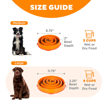 Outward Hound Fun Feeder Slo Bowl Dog Slow Feeder, Wave, Pink, 5.8"