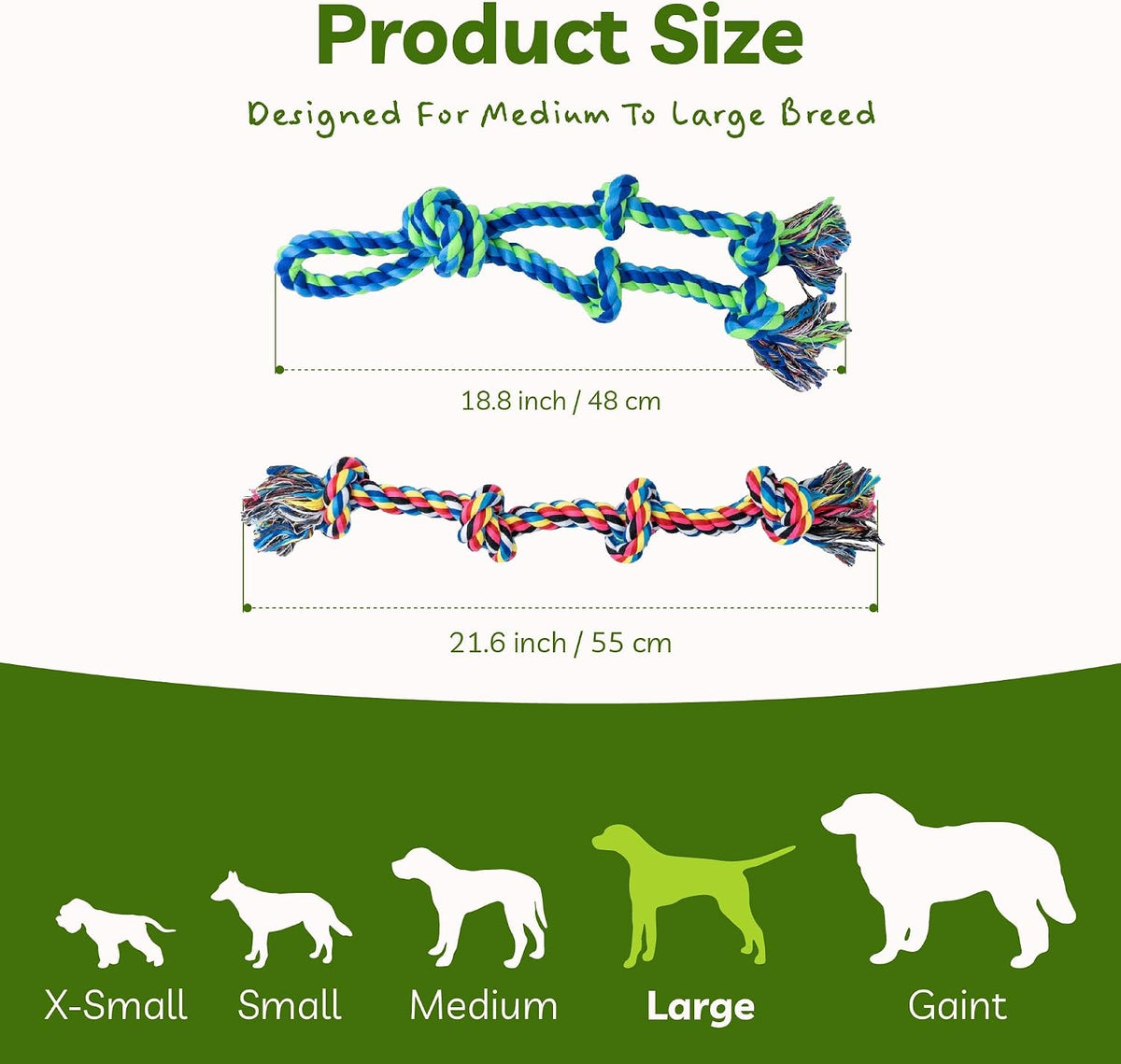 SHARLOVY Large Tough Chew Toys for Aggressive Chewers, 9 Pack Dog Rope Toys