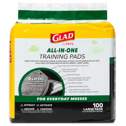 Glad for Pets Activated Carbon Disposable Dog Training Pads, 100 Count