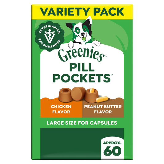 Greenies Pill Pockets Large Size Dog Treats, Peanut Butter, 15.8 oz