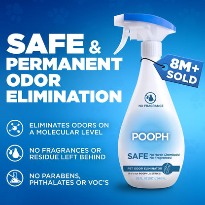 POOPH Plus Maximum Strength Pet Odor Eliminator Spray, 32 oz - Pack of 2