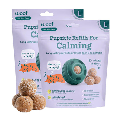 WOOF Pupsicle Refill Pops for Calming - Long-Lasting Refills for The Pupsicle Toy to Promote Calm - Calming Dog Treats - Magnesium for Dogs- XL Pops - 5 Count - 3 Pack