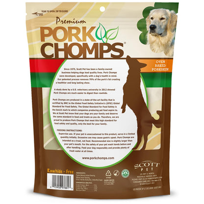 Pork Chomps Baked Pork Skin Dog Chews, 6 in Twists, Assorted Flavors, 12 Ct