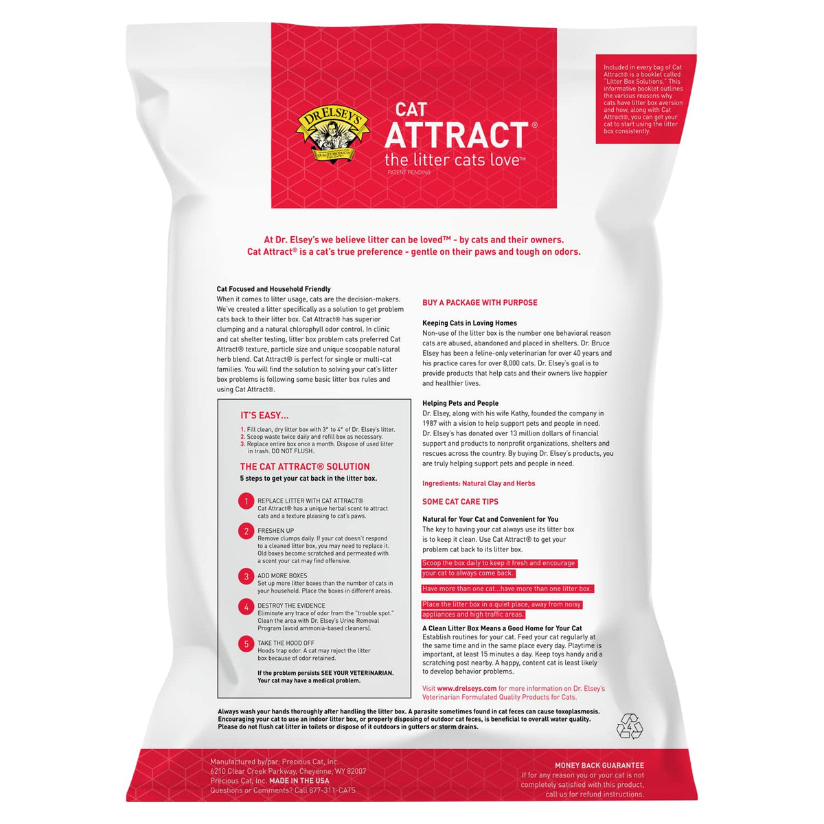 Dr. Elsey's Cat Attract Clumping Clay Cat Litter 40 lb. Bag