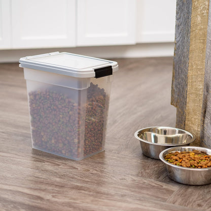IRIS USA Dog Food Storage Container, Up to 10 lbs, Clear/Black, Made in USA