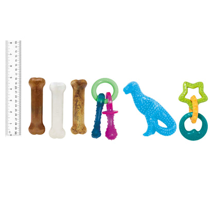 Nylabone New Puppy Starter Kit, Puppy Teething Toys, 3 Pack, Blue