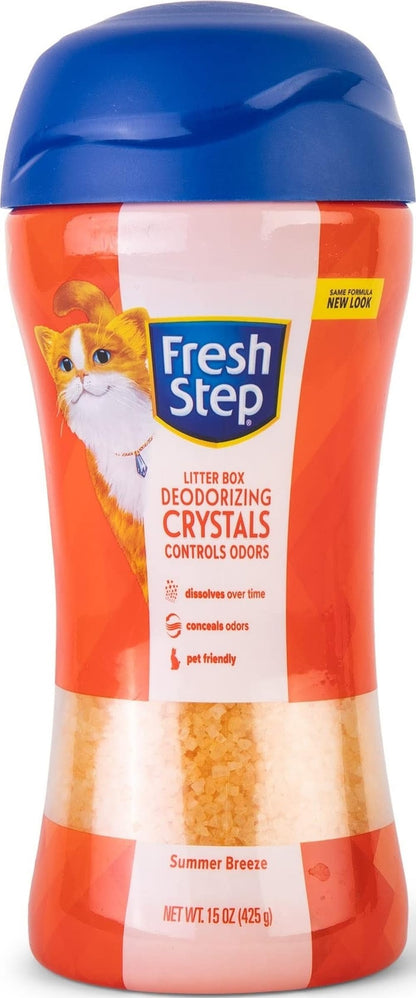 Fresh Step Cat Litter Crystals Deodorizer, Summer Breeze Scent, 30 Oz