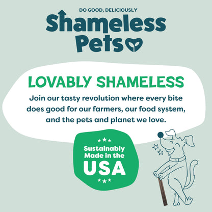 Shameless Pets Blueberry & Mint Dental Chews for Dogs, 8 Chews - Natural Dog Teeth Cleaning Treats with Fresh Breath Benefits | Grain-Free Dental Sticks for Small, Medium & Large Dogs (Pack of 6)