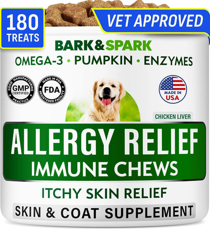 Omega 3 + Fish Oil for Dogs - Skin & Coat Support, Itch & Allergy Relief