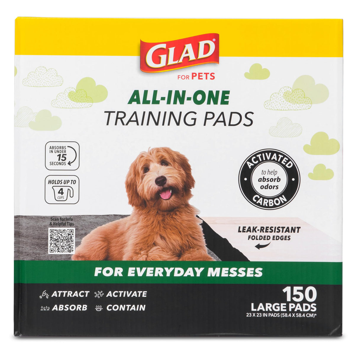 Glad for Pets Activated Carbon Disposable Dog Training Pads, 100 Count
