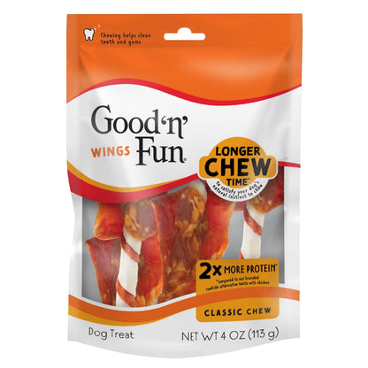 Good 'n' Fun Wings Long-Lasting Dog Treat Made With Real Protein, 12 oz