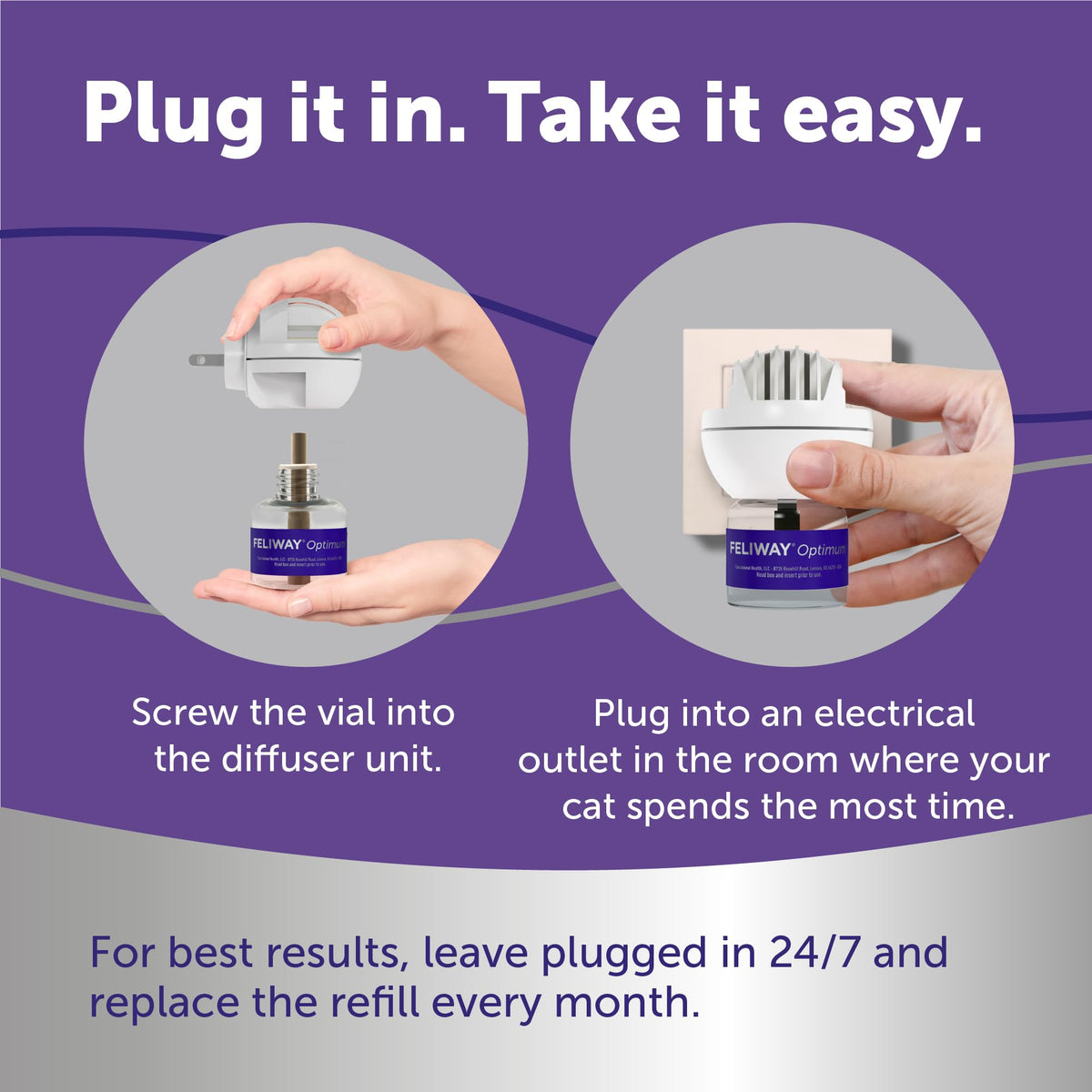 FELIWAY Optimum Cat Calming Pheromone Diffuser Refill - 1 Pack