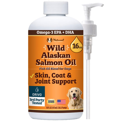 Natural Dog Company Wild Alaskan Salmon Oil for Dogs - 64 oz